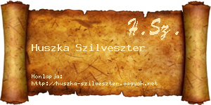 Huszka Szilveszter névjegykártya